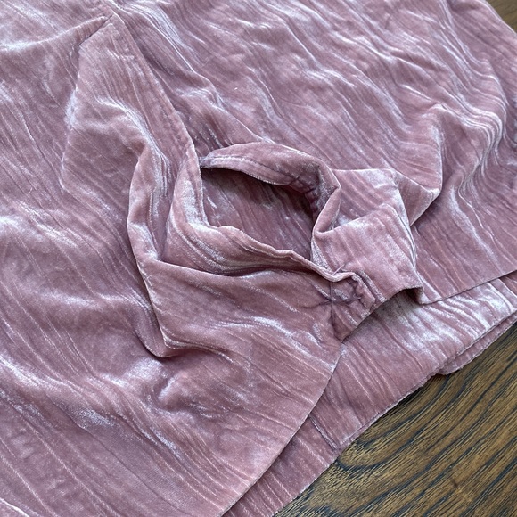 Free People Daria Crinkled Velvet Blazer Jacket, dusty pink, size S - Picture 11 of 16